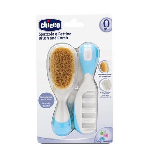 Chicco Хүүхдийн сам 0m+ Brush comb-light blue