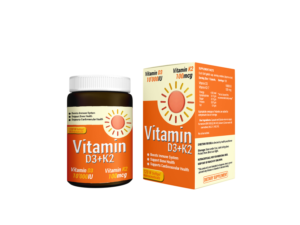 Витамин Д3 10000ОУН/K2-7 100мкг №120 капсул DMP HEALTHCARE Ltd